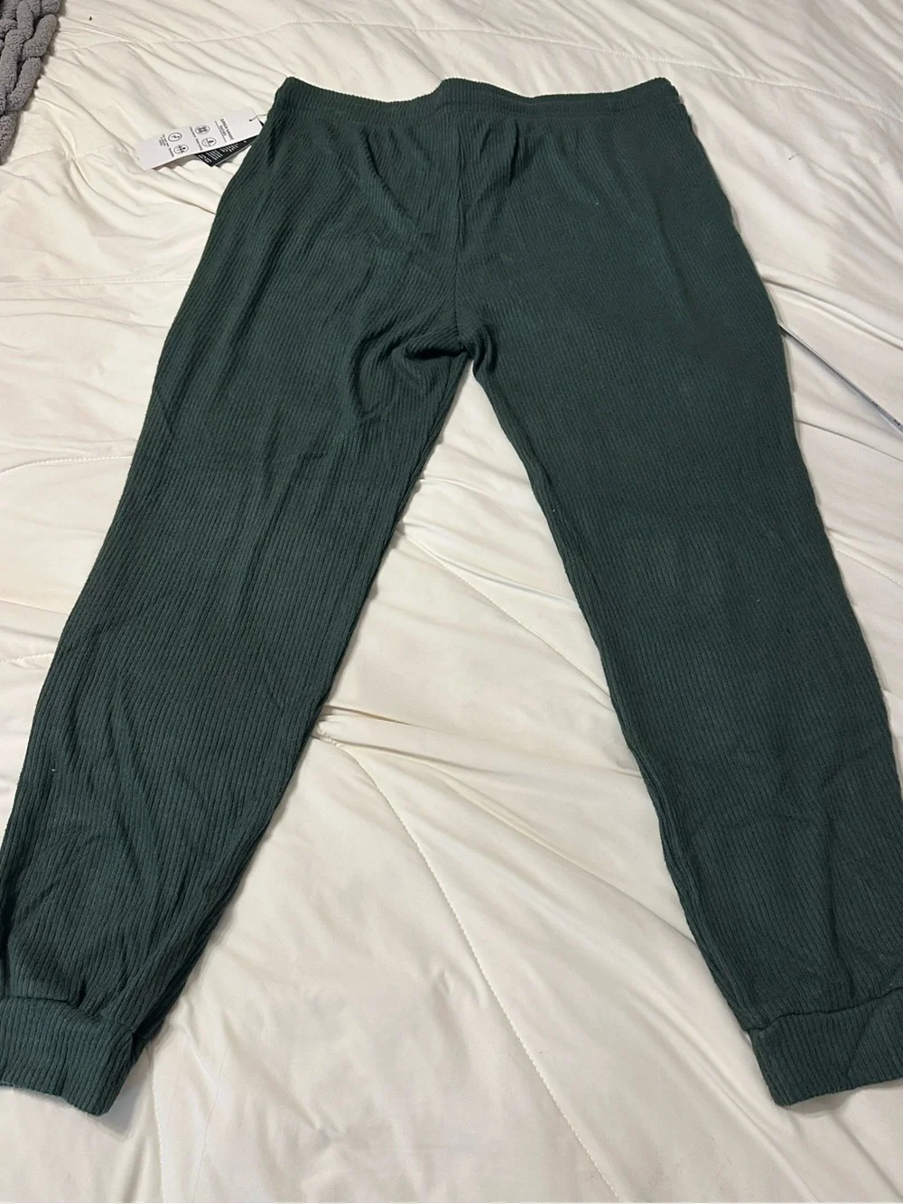 Glyder 7/8 Ribbed Drawstring Cozy Jogger Pants in Green - NWT - Size XL